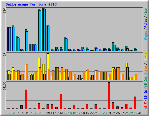 Daily usage for June 2013