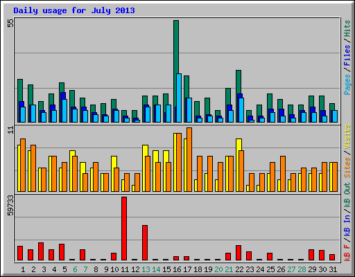 Daily usage for July 2013