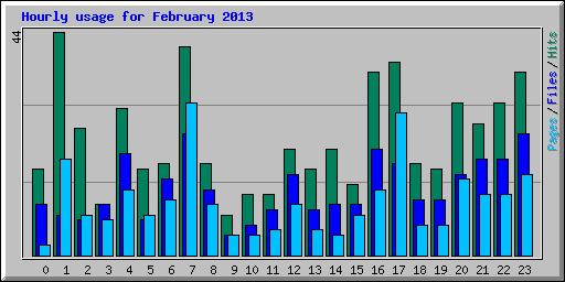 Hourly usage for February 2013