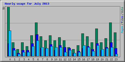 Hourly usage for July 2013