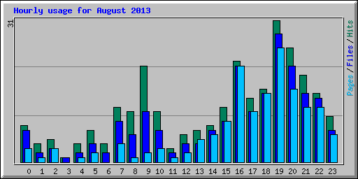Hourly usage for August 2013